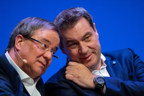 Armin Laschet oder Markus Söder? CDU-Politiker aus Stadt und Kreis plädieren für der Mann der CSU. Foto: dpa