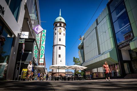 Der weiße Turm wird Darmstadt erhalten bleiben. Bei Galeria Kaufhof sieht das anders aus.