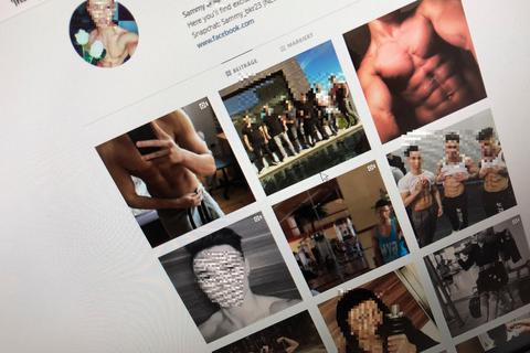 Auf seiner Instagram-Seite zeigte Sammy B. seinen professionell durchtrainierten Körper. Er beriet seine 170 000 Abonnenten, wie sie sich ebenfalls so in Form bringen können.  Screenshot: Uwe Röndigs 