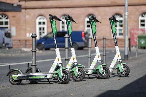 Der zweite Verleiher von E-Scootern in Mainz. Foto: Sascha Kopp