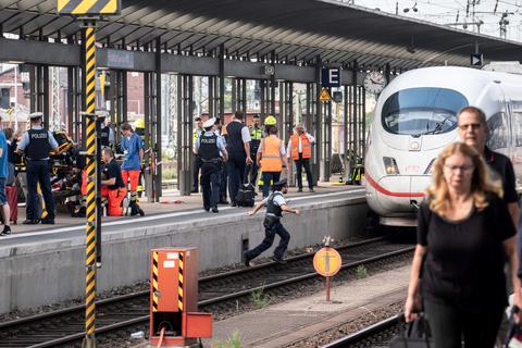 Die Unfallstelle am Frankfurter Hauptbahnhof. Foto: dpa