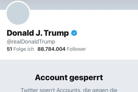 So sieht der Twitter-Account von Donald Trump nun aus.  Screenshot: VRM/wew