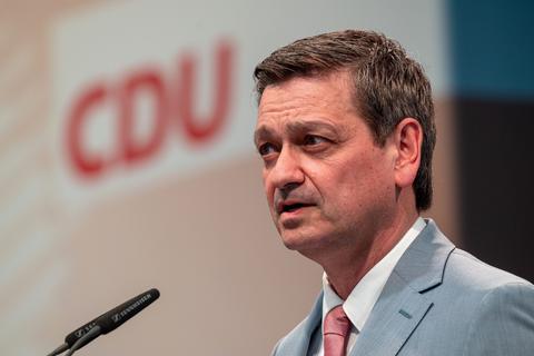 Christian Baldauf (CDU) spricht vor der Wahl beim Landesparteitag in Wittlich.
