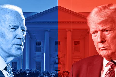Wer wird der 59. Präsident der USA -   Herausforderer Joe Biden (links) oder Amtsinhaber Donald Trump? Fotos: dpa / Montage: VRM/sv