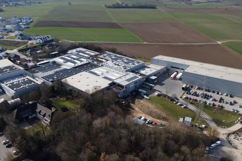 Das Luftbild zeigt den Standort der Firma Thimm in Wörrstadt
